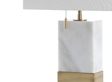 Trevor 22.5" Marble/Iron Gold Modern Console LED Table Lamp - JONATHAN Y
